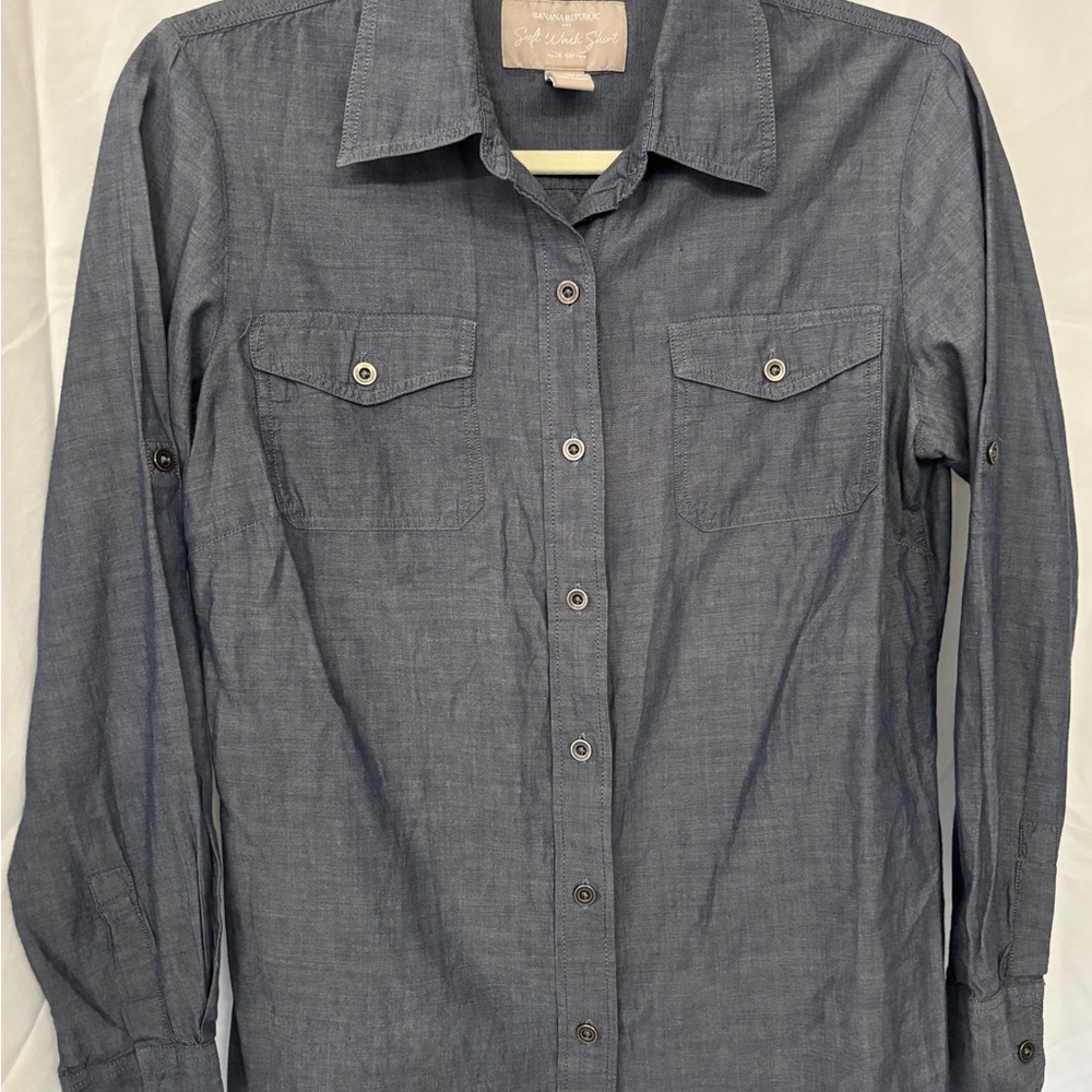 Banana Republic Blue Casual Button Down Shirt